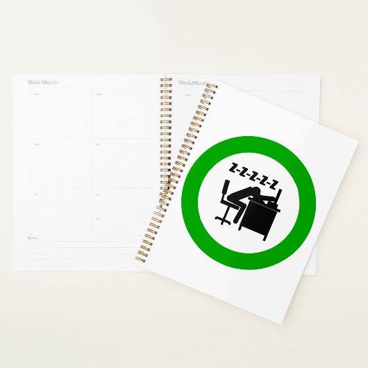 Funny Office Worker-Schlafen am Schreibtisch Planer