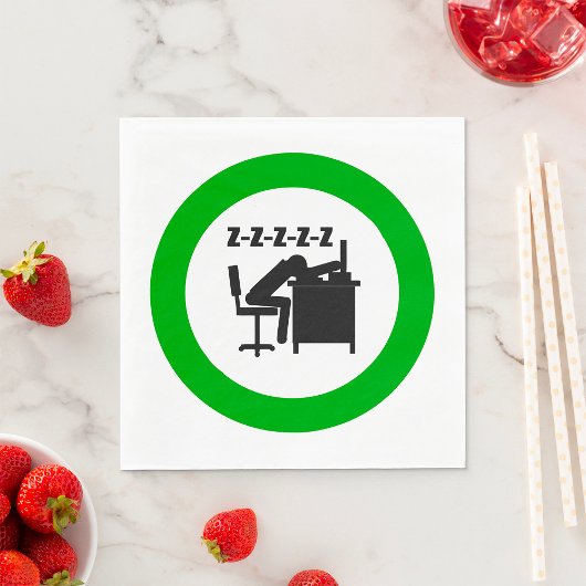 Funny Office Worker-Schlafen am Schreibtisch Serviette