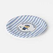 Funny Officer Ruhestand mit genau definiertem Name Pappteller (Schrägansicht)