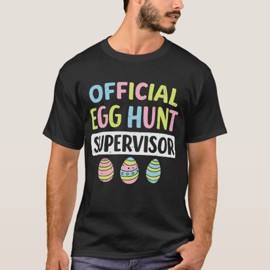 Funny Official Egg Hunt Supervisor Retro Easter T-Shirt (Vorderseite)