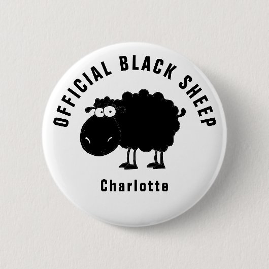 Funny Offiziell Black Sheep Button (Vorderseite)