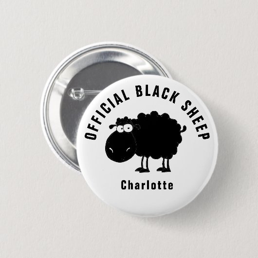 Funny Offiziell Black Sheep Button (Vorne & Hinten)