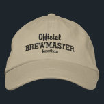 Funny Offiziell Brewmaster Beer Lover Individuelle Bestickte Kappe<br><div class="desc">Der perfekte Hut für alle, die Bier Lieben! Diese lustige Baseballmütze enthält die Wörter "Offizieller Biermeister" (Wechsel zu Biertaster, Brauer usw.) und Ihren individuelle Name unten (oder durch Ihre Formulierung ersetzen). Ändern Sie einfach die Farbe des Textes und der Kappe. Egal, ob Sie Ihr eigenes Bier brauen oder einfach nur...</div>