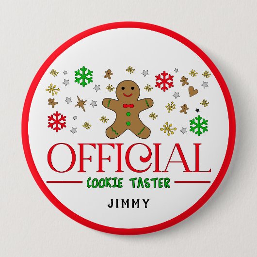 Funny Offiziell Cookie Weihnachten personalisieren Button (Vorderseite)