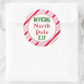 Funny Offiziell North Pole Elf Weihnachtskleber Runder Aufkleber (Tasche)