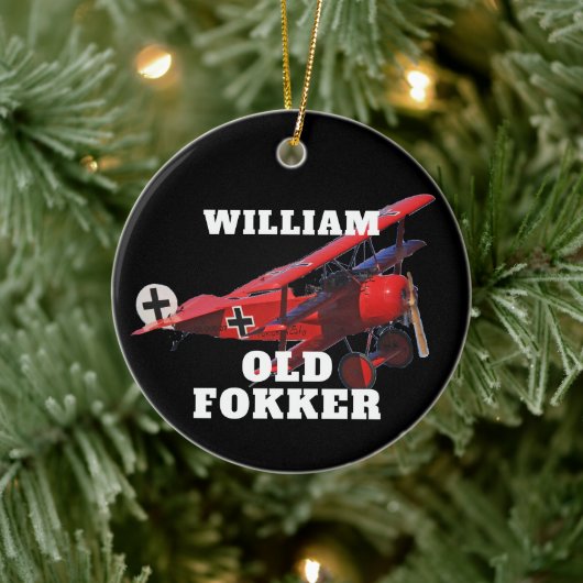 Funny Offiziell Old Fokker Christmas Keramik Ornament (Baum)