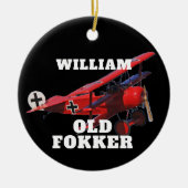 Funny Offiziell Old Fokker Christmas Keramik Ornament (Vorne)