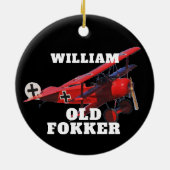 Funny Offiziell Old Fokker Christmas Keramik Ornament (Hinten)