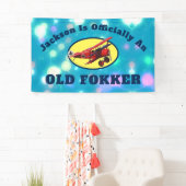 Funny Offiziell Old Fokker Over The Hill Birthday Banner (Insitu)