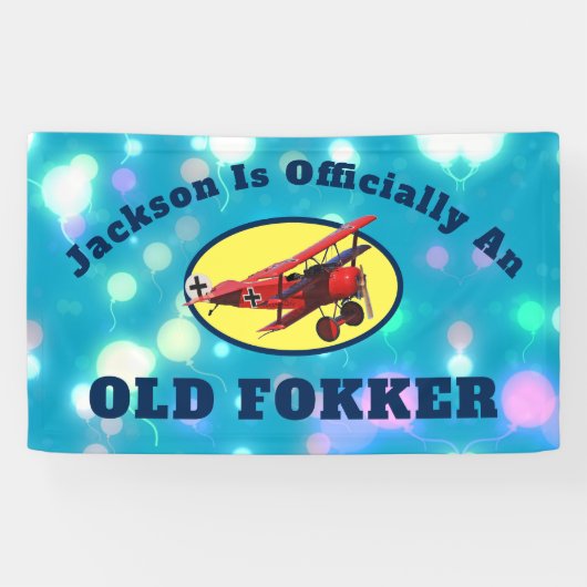 Funny Offiziell Old Fokker Over The Hill Birthday Banner (Horizontal)