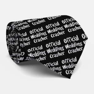 Funny Offiziell Wedding Crasher Black and White Krawatte