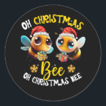 Funny Oh Christmas Bee Weihnachtsmannmütze Beekeep Runder Aufkleber<br><div class="desc">Grimischer Sensenmann Skull Death Scythe Dead Gothic Horror Halloween</div>