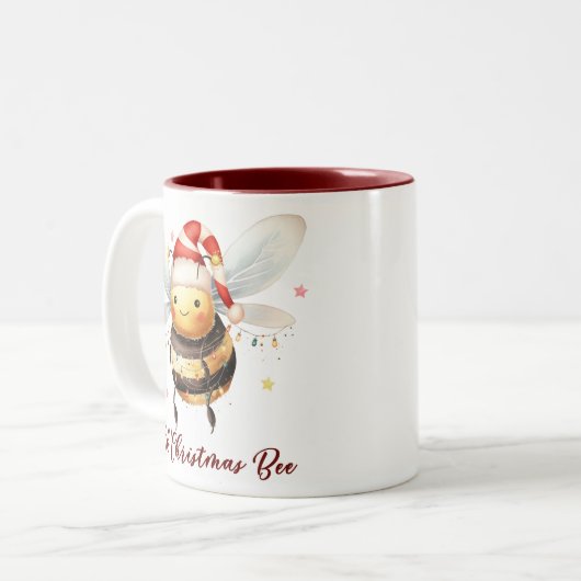 Funny Oh Christmas Bee Zweifarbige Tasse (Vorderseite Links)