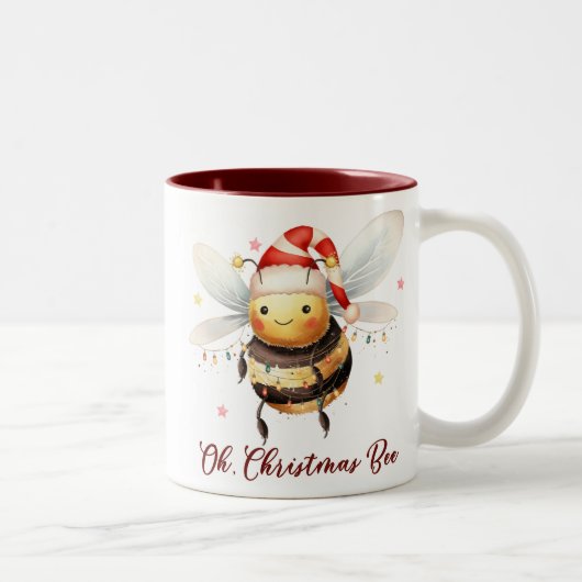 Funny Oh Christmas Bee Zweifarbige Tasse (Rechts)