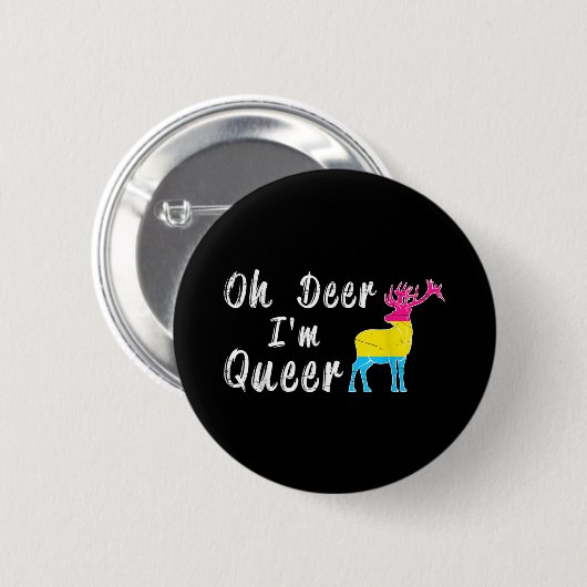 Funny Oh Dear Im Queer Lgbtq Pride Month Gift Panu Button (Vorne & Hinten)