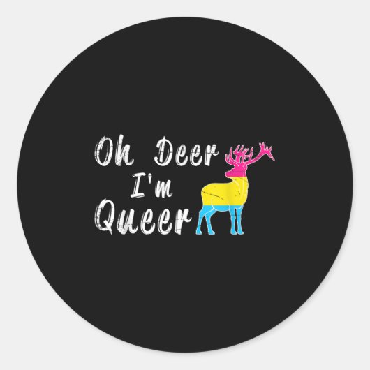 Funny Oh Dear Im Queer Lgbtq Pride Month Gift Panu Runder Aufkleber (Vorderseite)