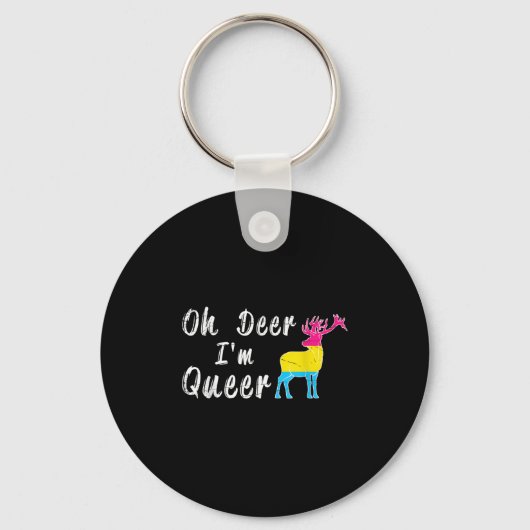Funny Oh Dear Im Queer Lgbtq Pride Month Gift Panu Schlüsselanhänger (Vorderseite)