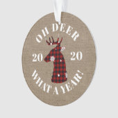 Funny Oh Deer 2020 Foto Ornament (Vorderseite)