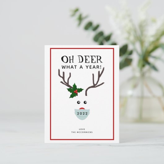 Funny Oh Deer What A Year 2021 Weihnachten (Stehend Vorderseite)