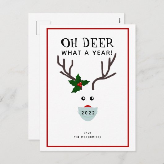 Funny Oh Deer What A Year 2021 Weihnachten (Vorne/Hinten)