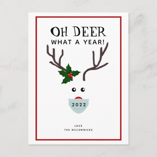 Funny Oh Deer What A Year 2021 Weihnachten (Vorderseite)