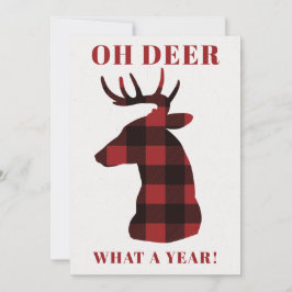 Funny Oh Deer What a Year Buffalo Feiertagskarte
