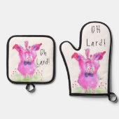 Funny Oh Lard Pig Ofenhandschuh & Topflappen-Set (Vorderseite)