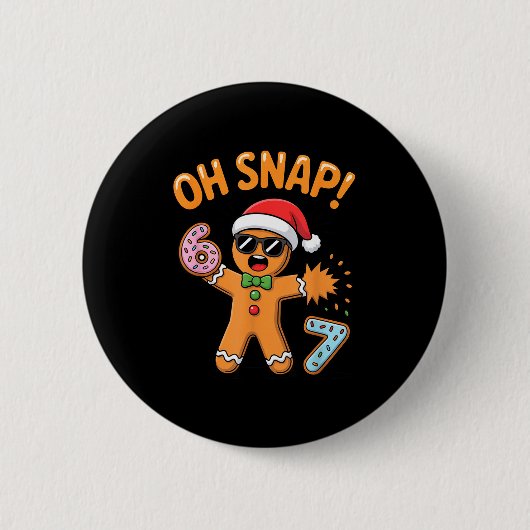 Funny Oh Snap 67 Six Seven Meme Gingerbread Man Button (Vorderseite)