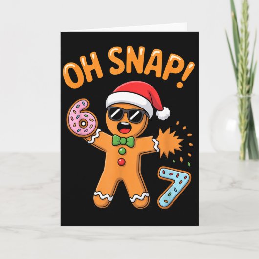 Funny Oh Snap 67 Six Seven Meme Gingerbread Man  Karte (Vorderseite)