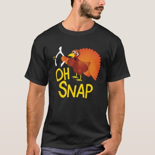 Funny Oh Snap Erntedank Türkei Niedlich Wishbone B T-Shirt (Vorderseite)