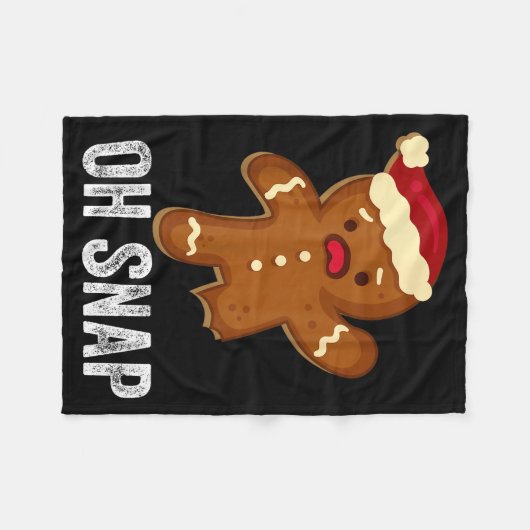 Funny Oh Snap Gingerbread Man Christmas Cookie Xma Fleecedecke (Vorderseite (Horizontal))