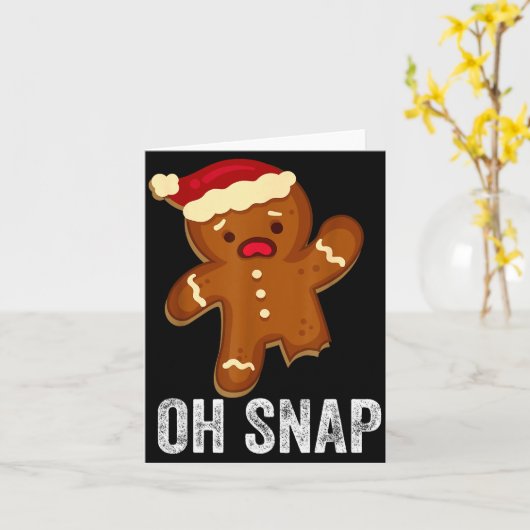 Funny Oh Snap Gingerbread Man Christmas Cookie Xma Karte (Gelbe Blume)