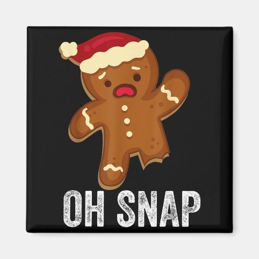 Funny Oh Snap Gingerbread Man Christmas Cookie Xma Magnet (Vorne)