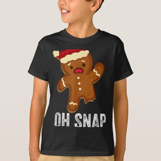 Funny Oh Snap Gingerbread Man Christmas Cookie Xma T-Shirt (Vorderseite)