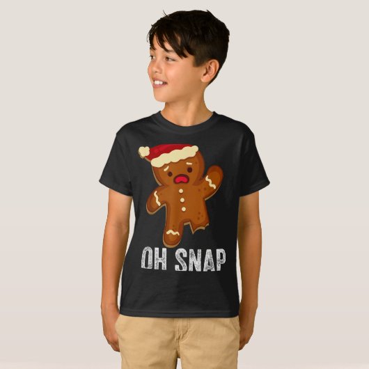 Funny Oh Snap Gingerbread Man Christmas Cookie Xma T-Shirt (Vorne ganz)
