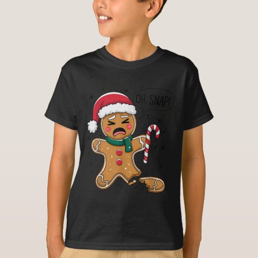 Funny Oh Snap Gingerbrot Bäckerei Weihnachtssnacks T-Shirt (Vorderseite)