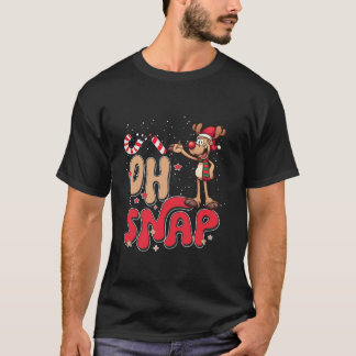 Funny Oh Snap Reindeer Candy Cane Weihnachtslover T-Shirt