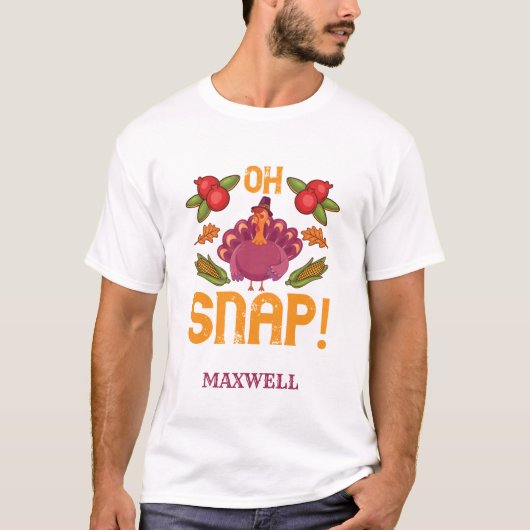 Funny Oh Snap Veganer Erntedank Türkei T-Shirt (Vorderseite)