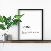 Funny Ohana Hawaiin Family Definition Print Poster