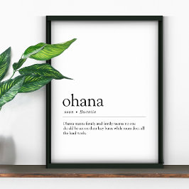 Funny Ohana Hawaiin Family Definition Print Poster