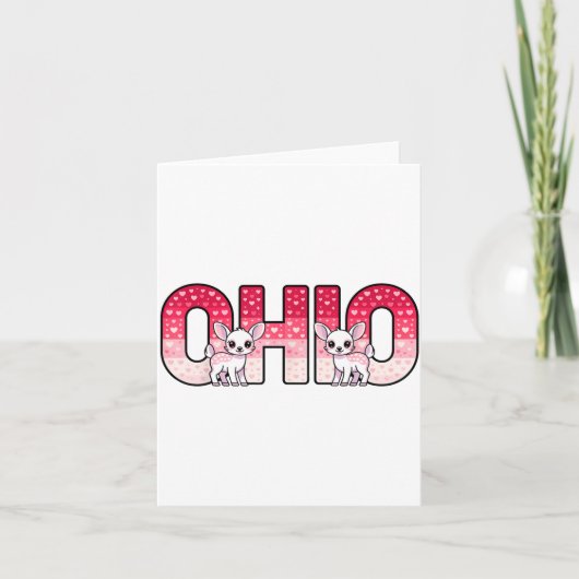 Funny Ohio Deer Midwestern Party O-h-i-o In Valent Karte (Vorderseite)
