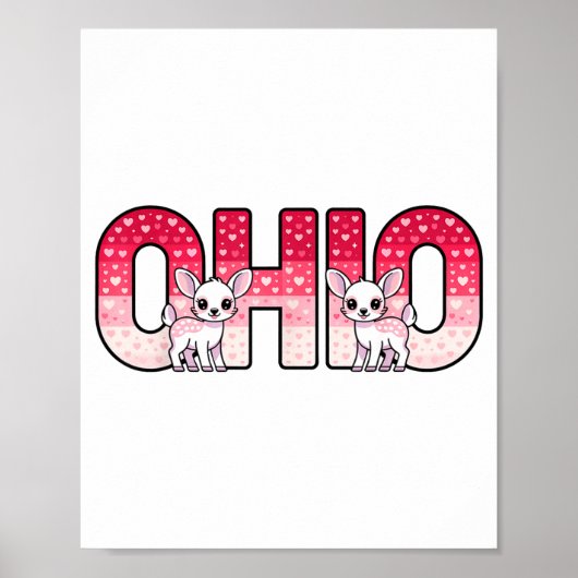 Funny Ohio Deer Midwestern Party O-h-i-o In Valent Poster (Vorne)