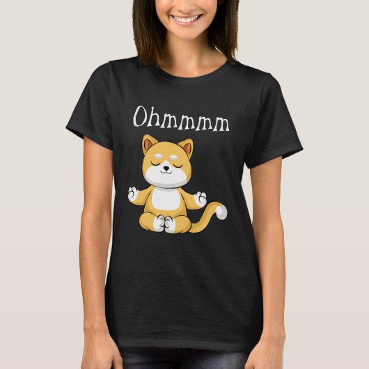 Funny Ohmmm Yoga Cat Zen Meditation Relaxation Fit T-Shirt (Vorderseite)