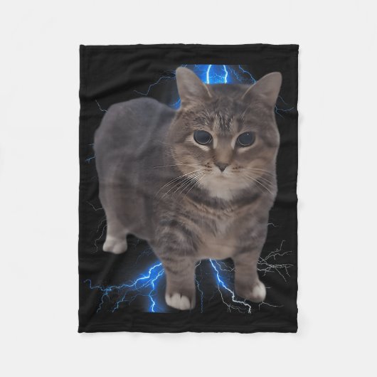 Funny Oiia Oiia Spinning Cat Meme Cat Brainrot Fleecedecke (Vorderseite)
