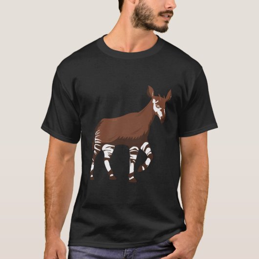 Funny Okapi Illustration T-Shirt (Vorderseite)