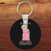 Funny Old Age Lady Needs New Body Transplant Sarca Schlüsselanhänger (Vorderseite)