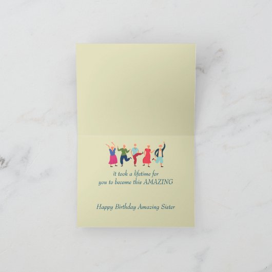 Funny Old Age Over The Hill Birthday Sister Karte (Innenseite)