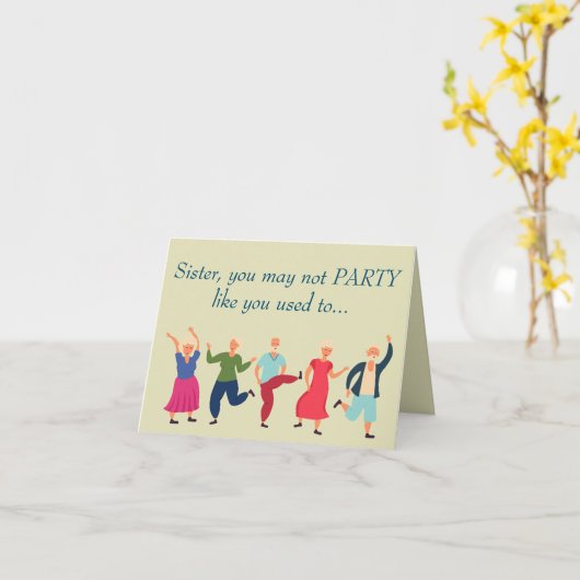 Funny Old Age Over The Hill Birthday Sister Karte (Gelbe Blume)