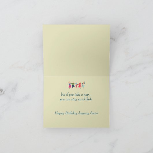 Funny Old Age Over The Hill Birthday Sister Karte (Innenseite)