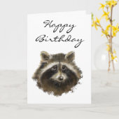 Funny, Old Age, Spaß, Birthday Raccoon Karte (Gelbe Blume)